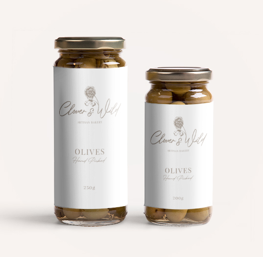 clover & wild olive jar packaging